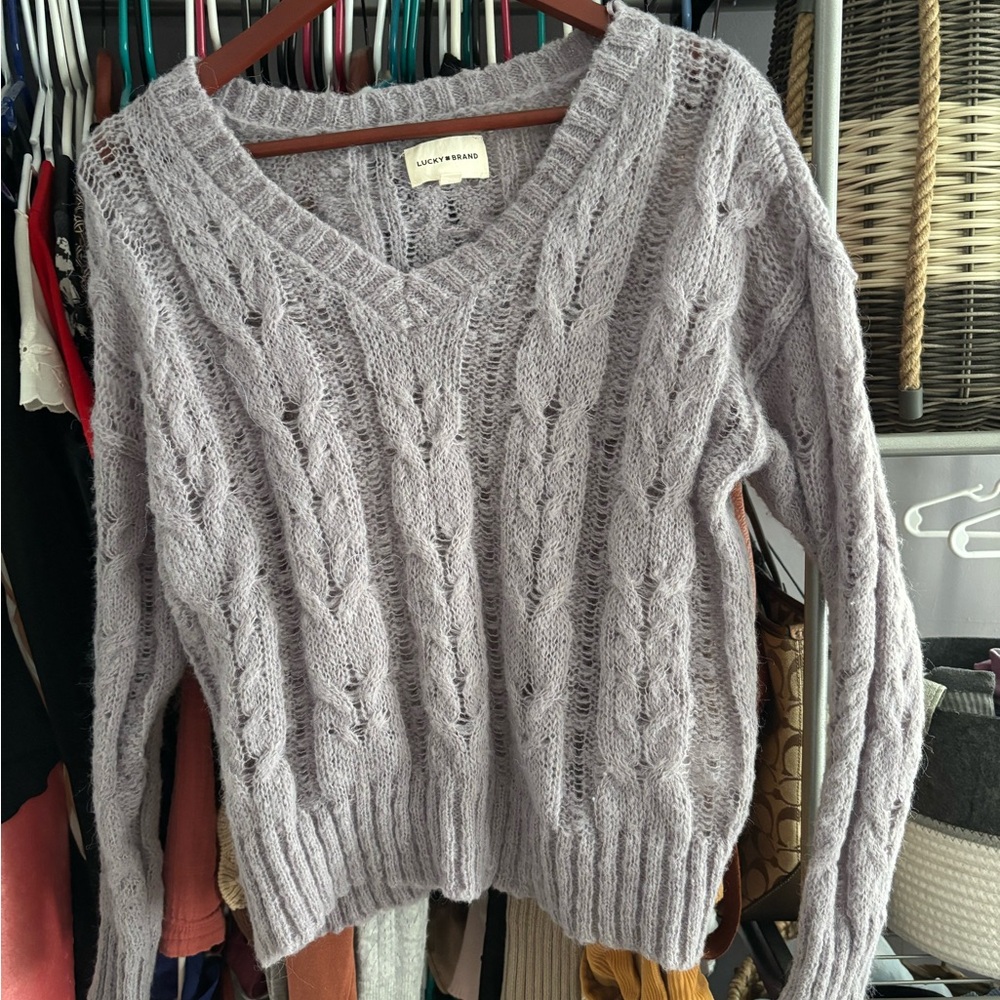 Lucky Brand Purple V-Neck Sweater